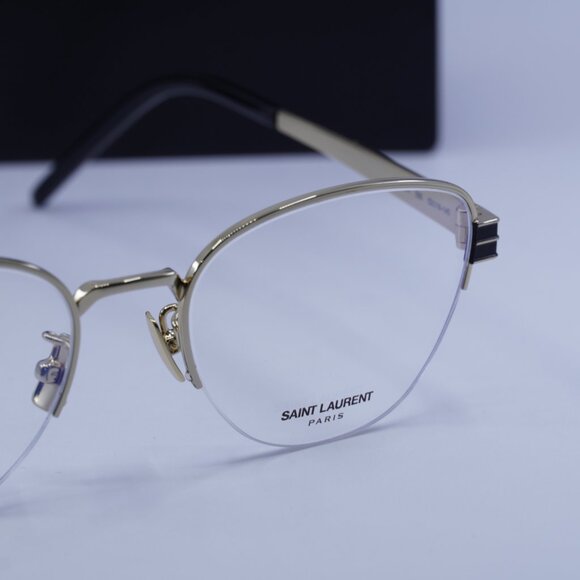 Saint Laurent SL M64 005 Cat Eye Eyeglasses 52mm – Gold/Black - Picture 2 of 10